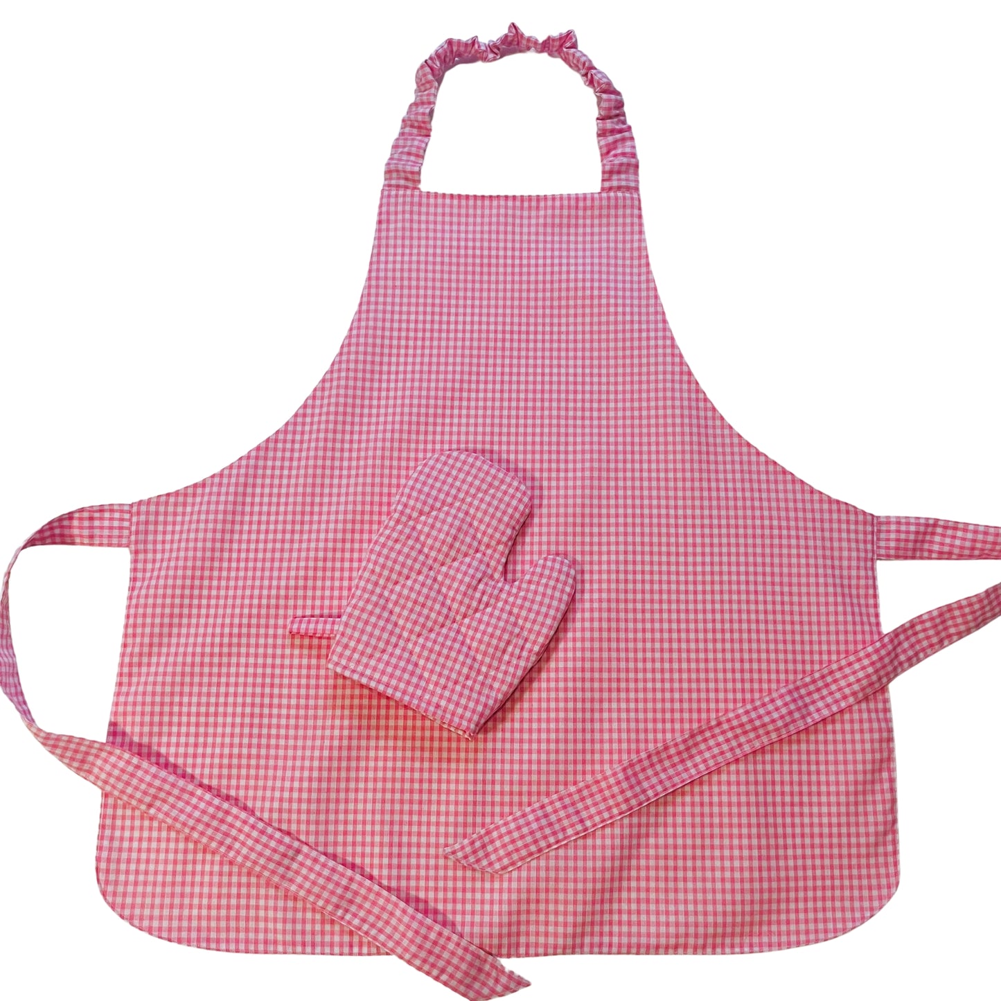 Pink Gingham Apron and Mitt Play Set