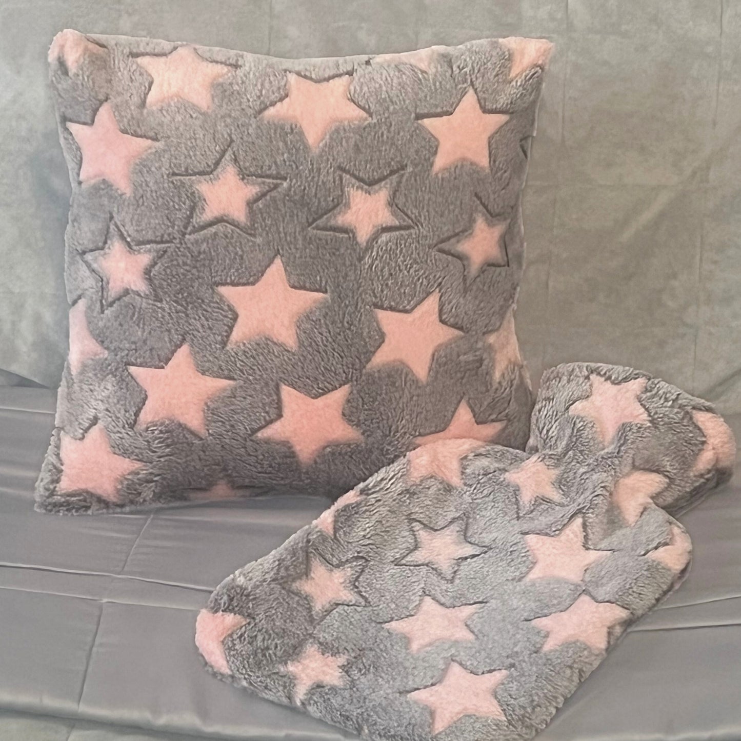 Star Fleece Cushion and Hot Water Bottle