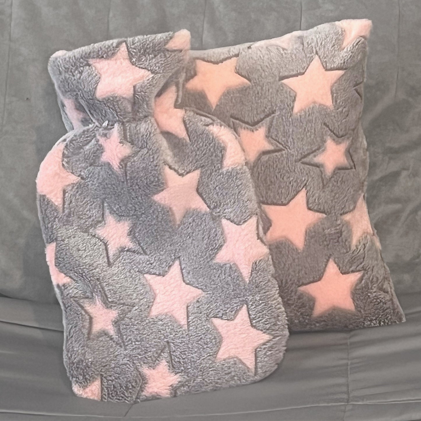 Star Fleece Cushion and Hot Water Bottle