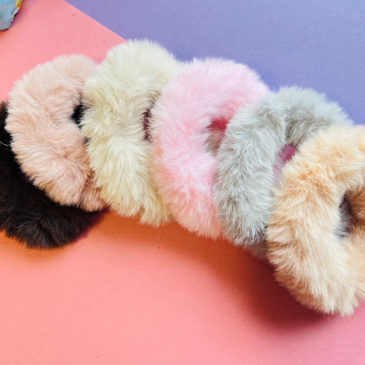 Fur scrunchies
