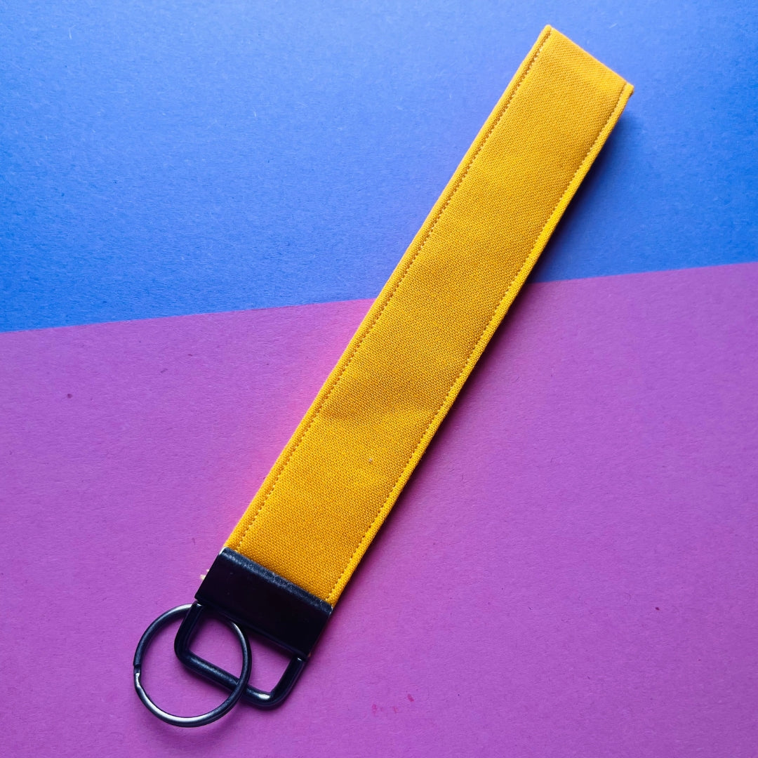 Matching yellow purse and key fob wristlet