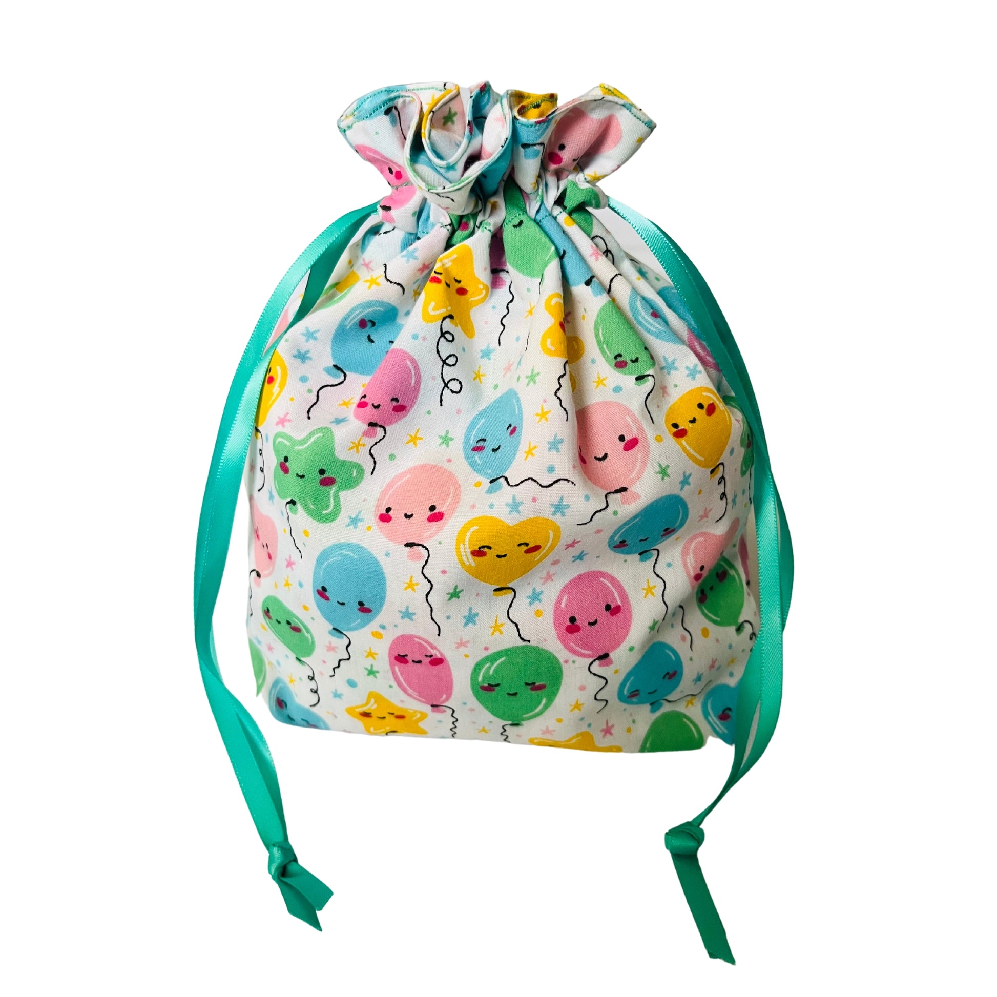 birthday balloon drawstring gift bag