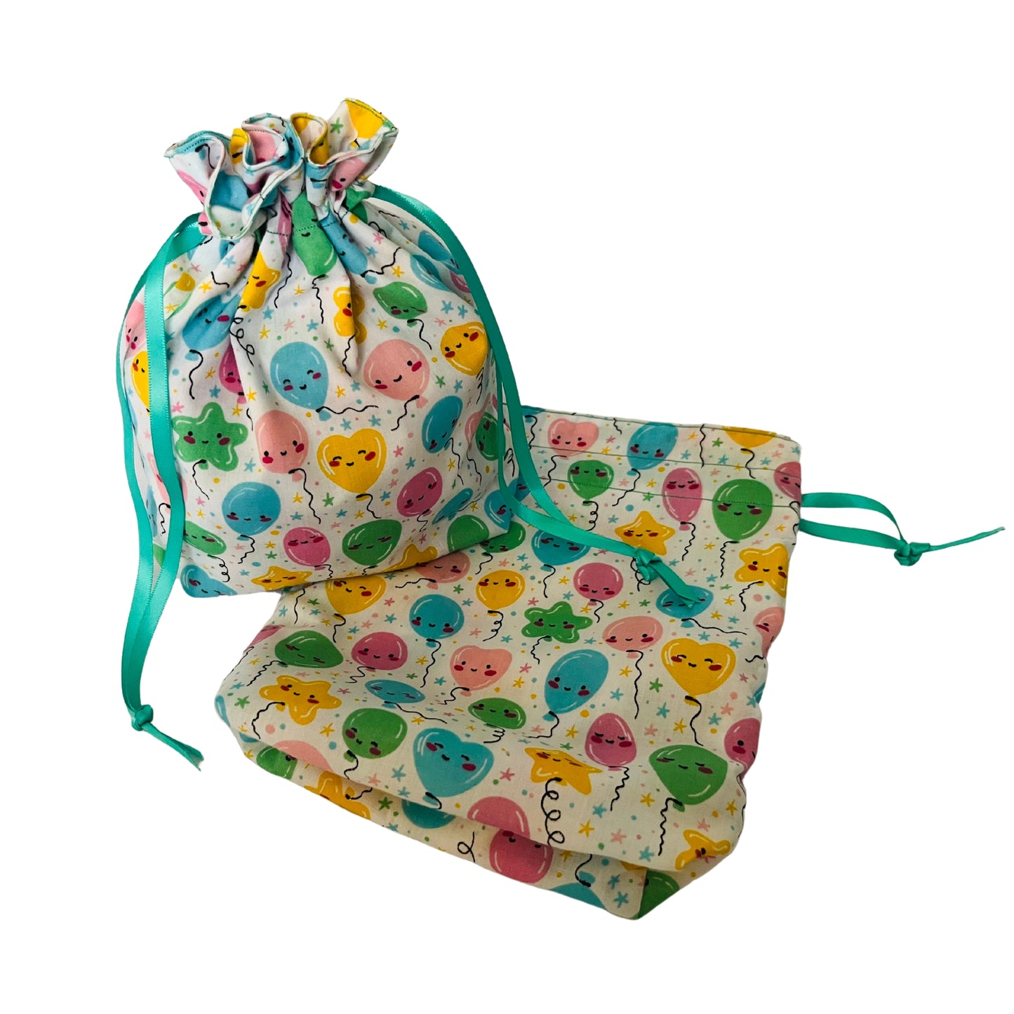 birthday balloon gift bag flat and in use