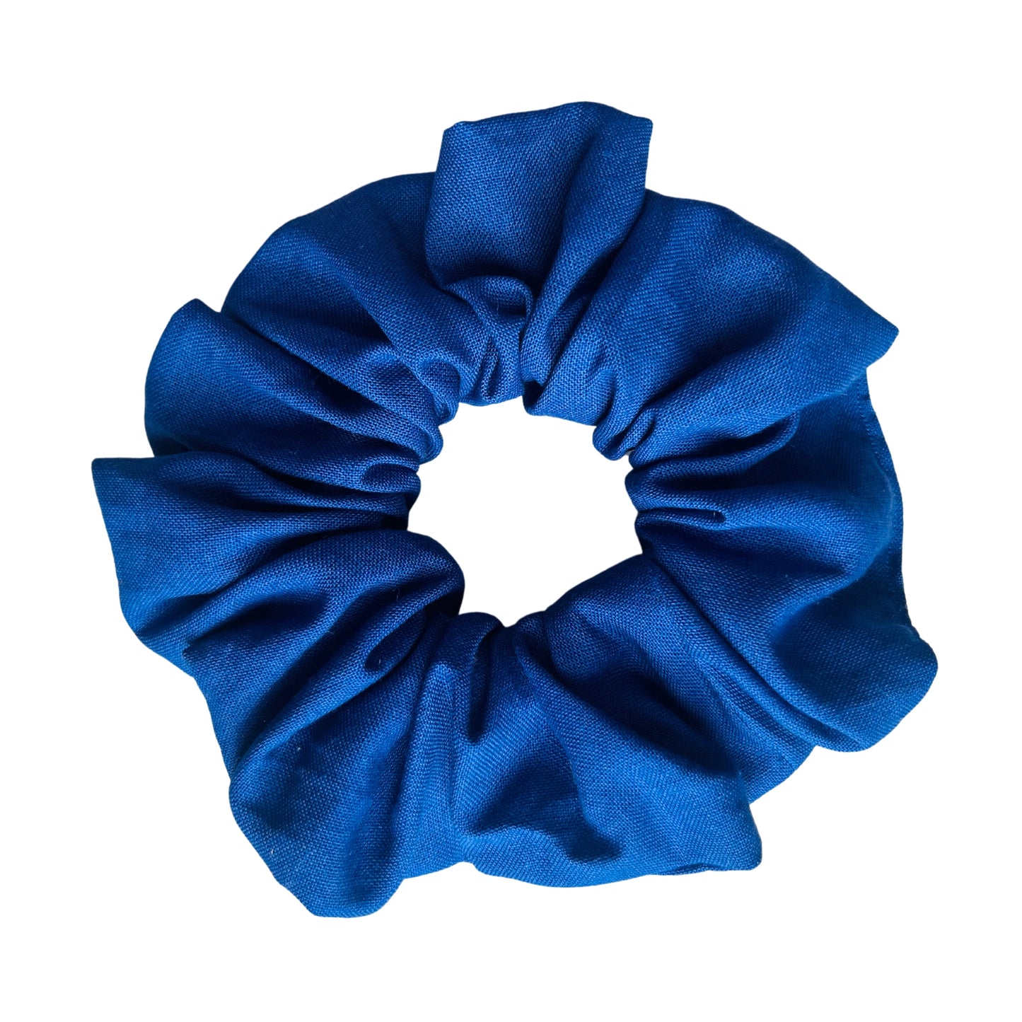Plain blue school scrunchie E for Eva