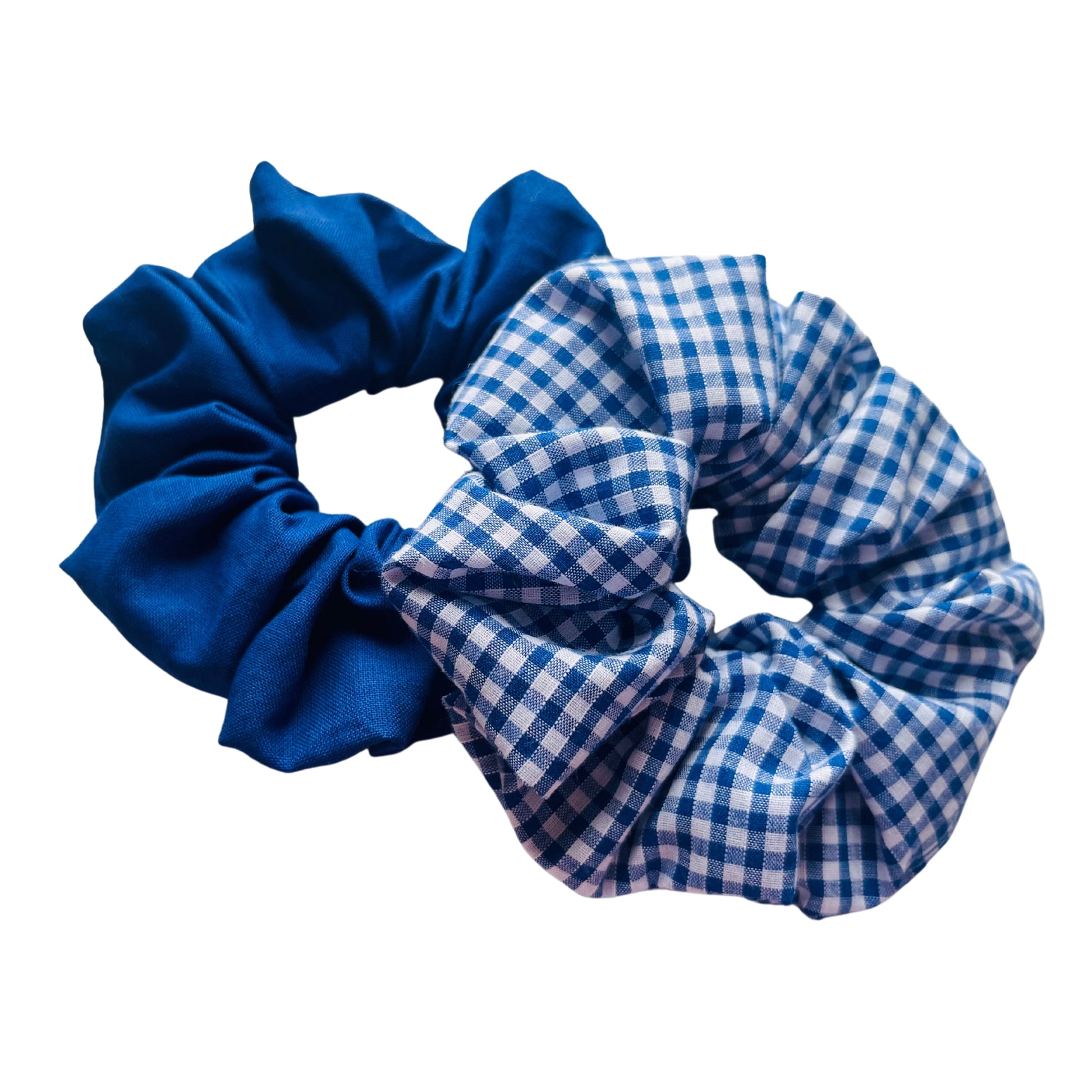 Shot of blue school scrunchie set E for Eva