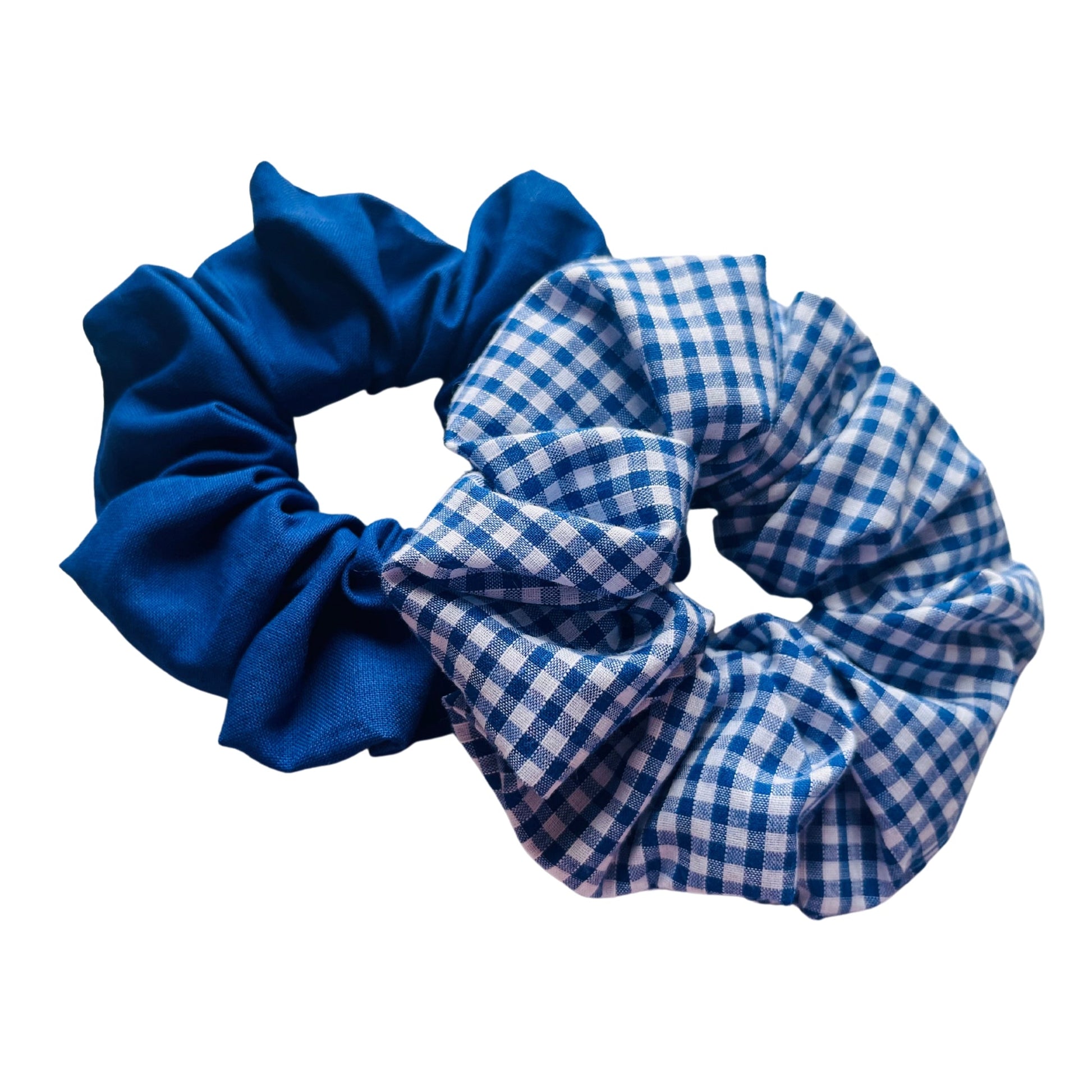 Shot of blue school scrunchie set E for Eva