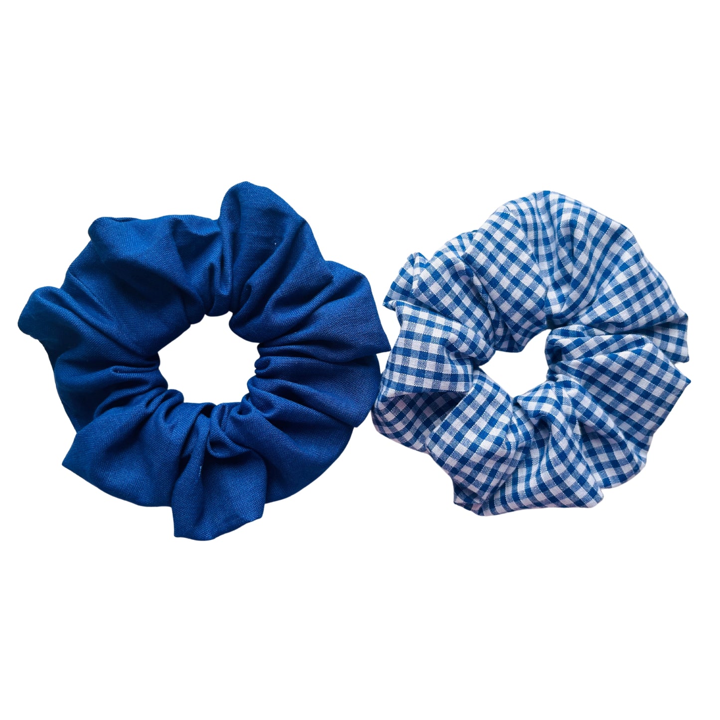 Overview of blue school scrunchie hair set E for Eva