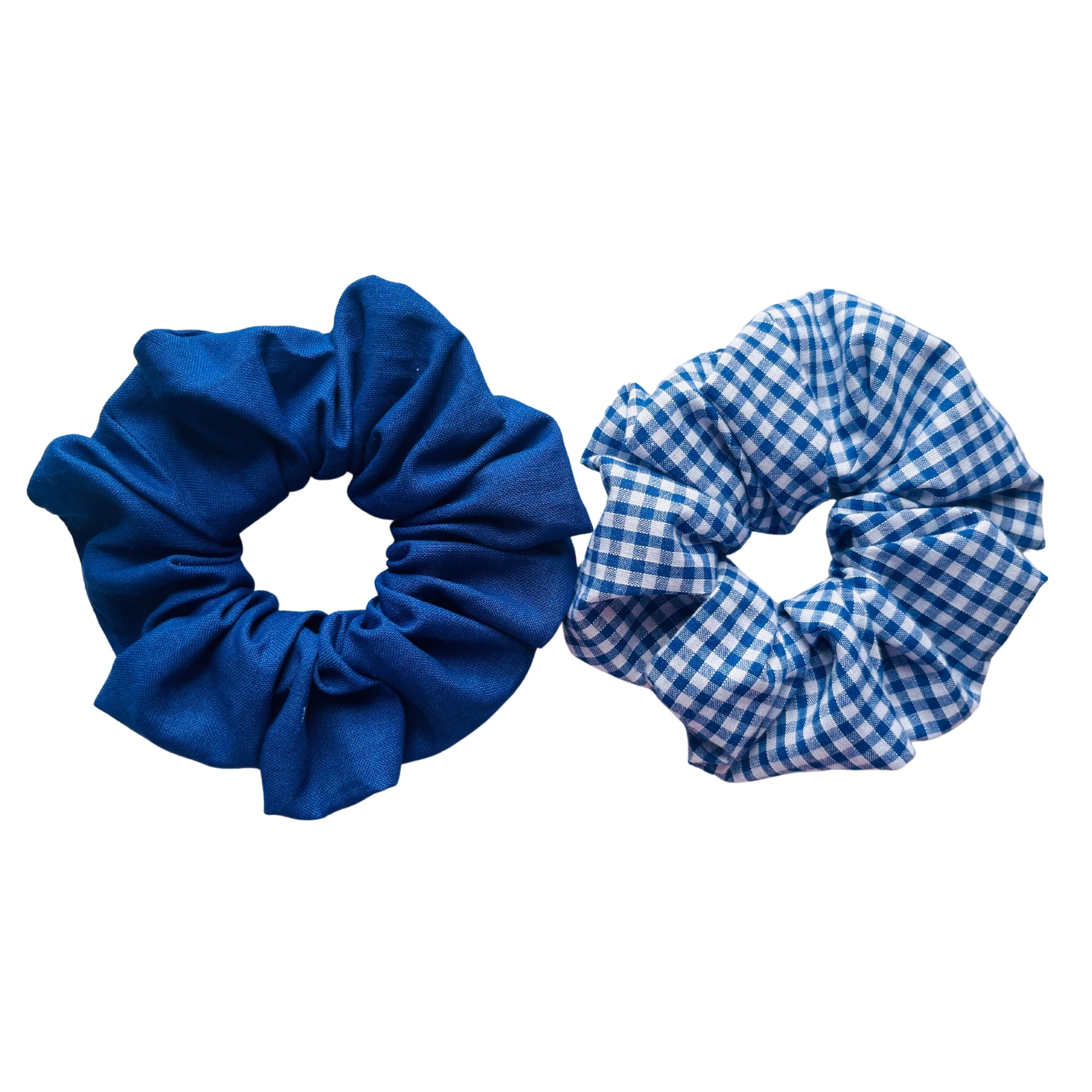 Overview of blue school scrunchie hair set E for Eva