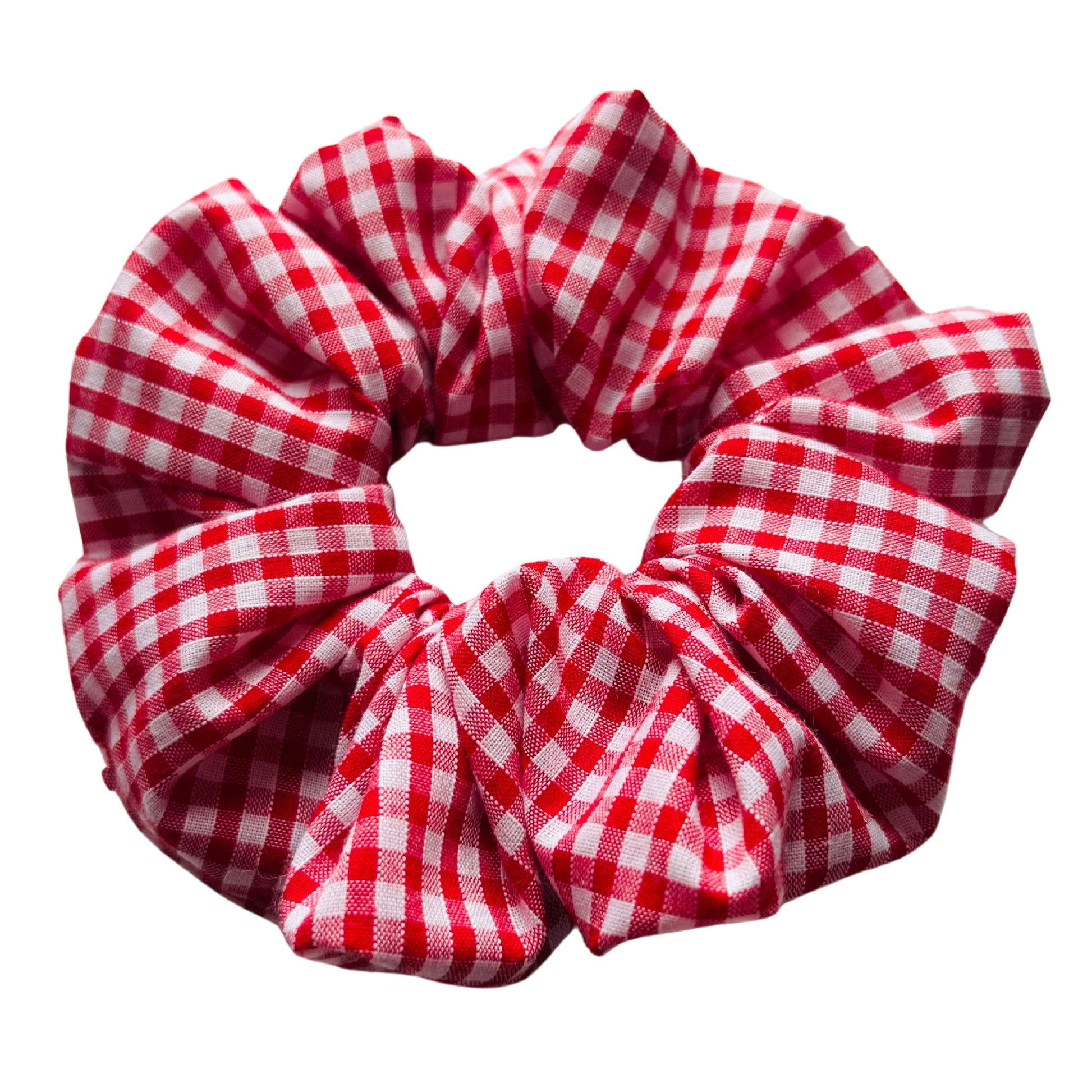 Red gingham scrunchie