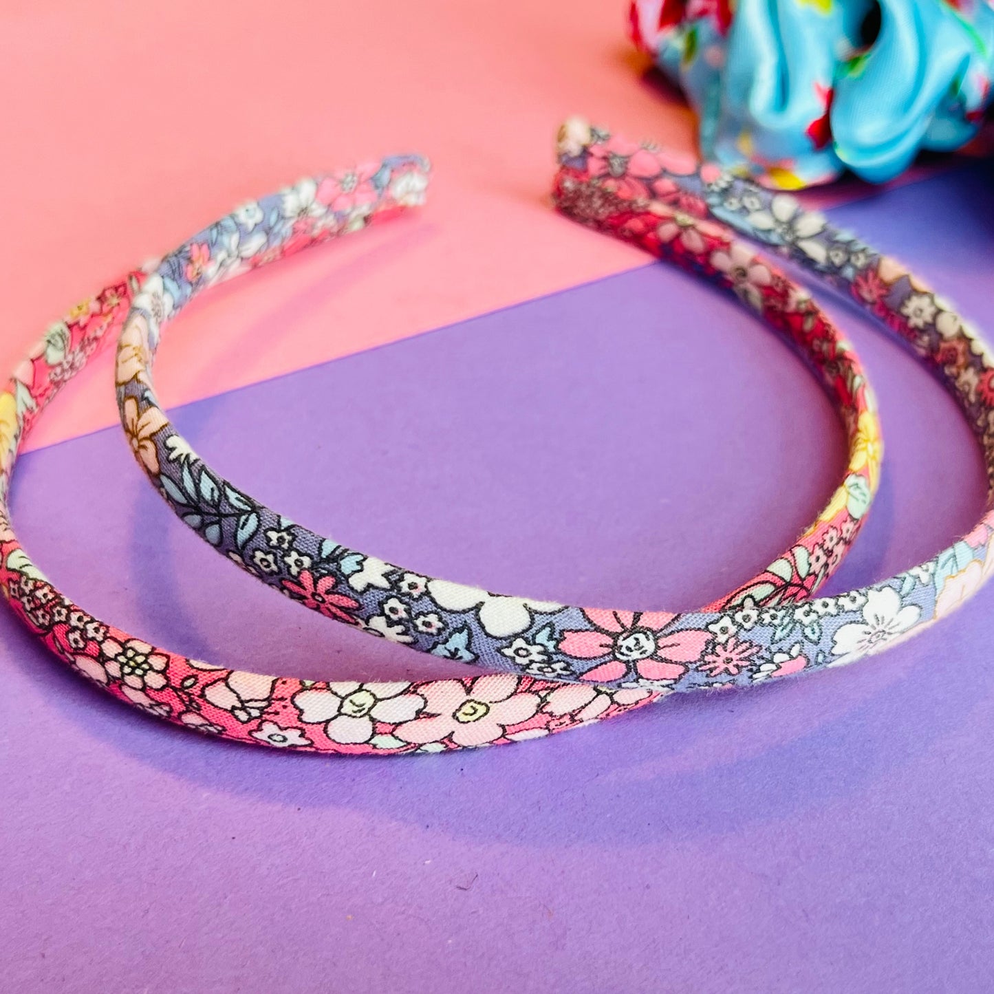 Pink and Purple Floral Headbands E for Eva