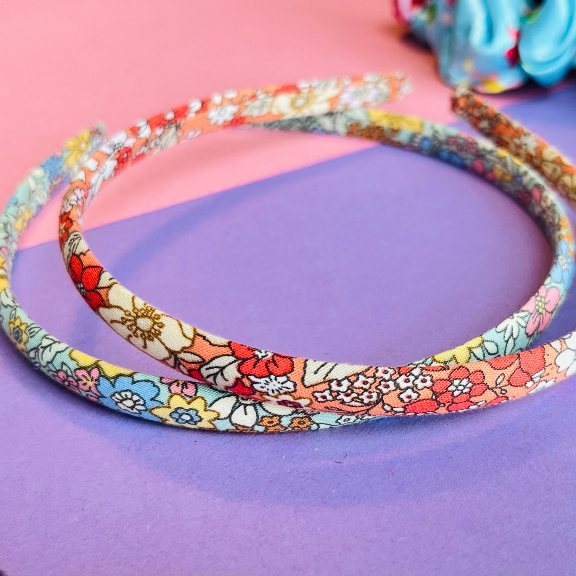 Orange and Green Floral Headbands E for Eva