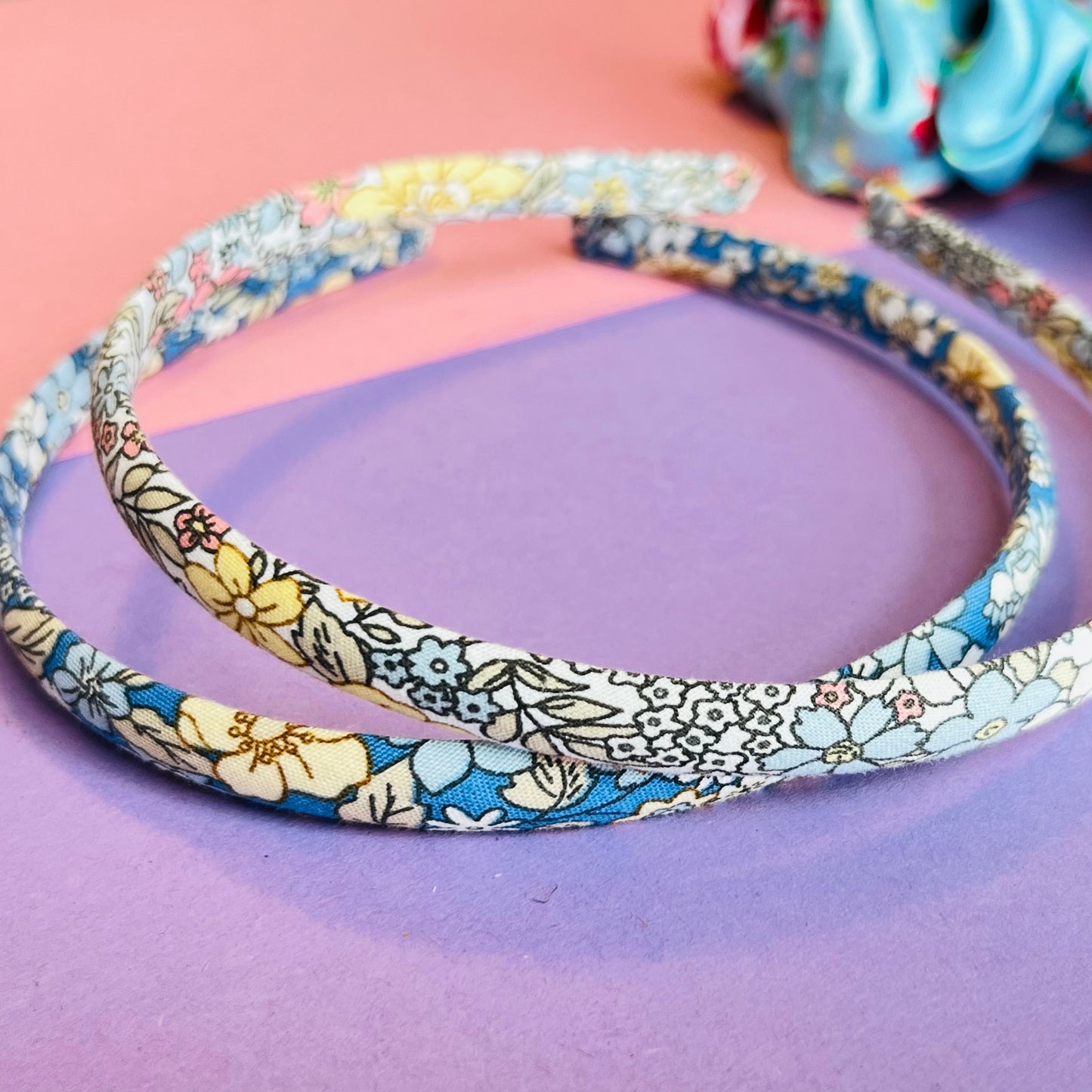 Blue and White Floral Headbands E for Eva
