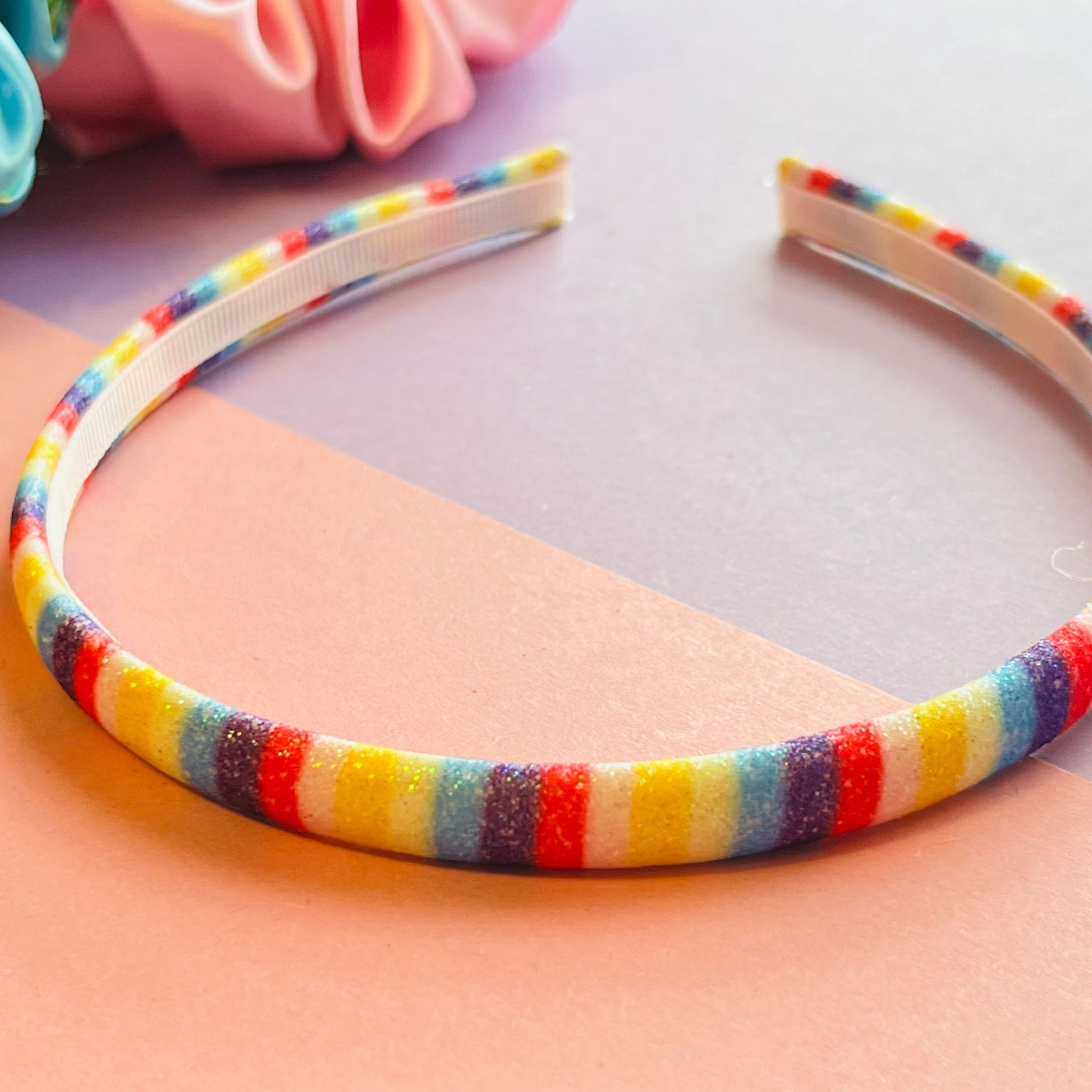 Rainbow striped headband E for Eva
