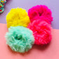 four neon scrunchies