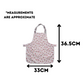 Apron size guide. Length 36.5cm Width 33cm. Approximate.