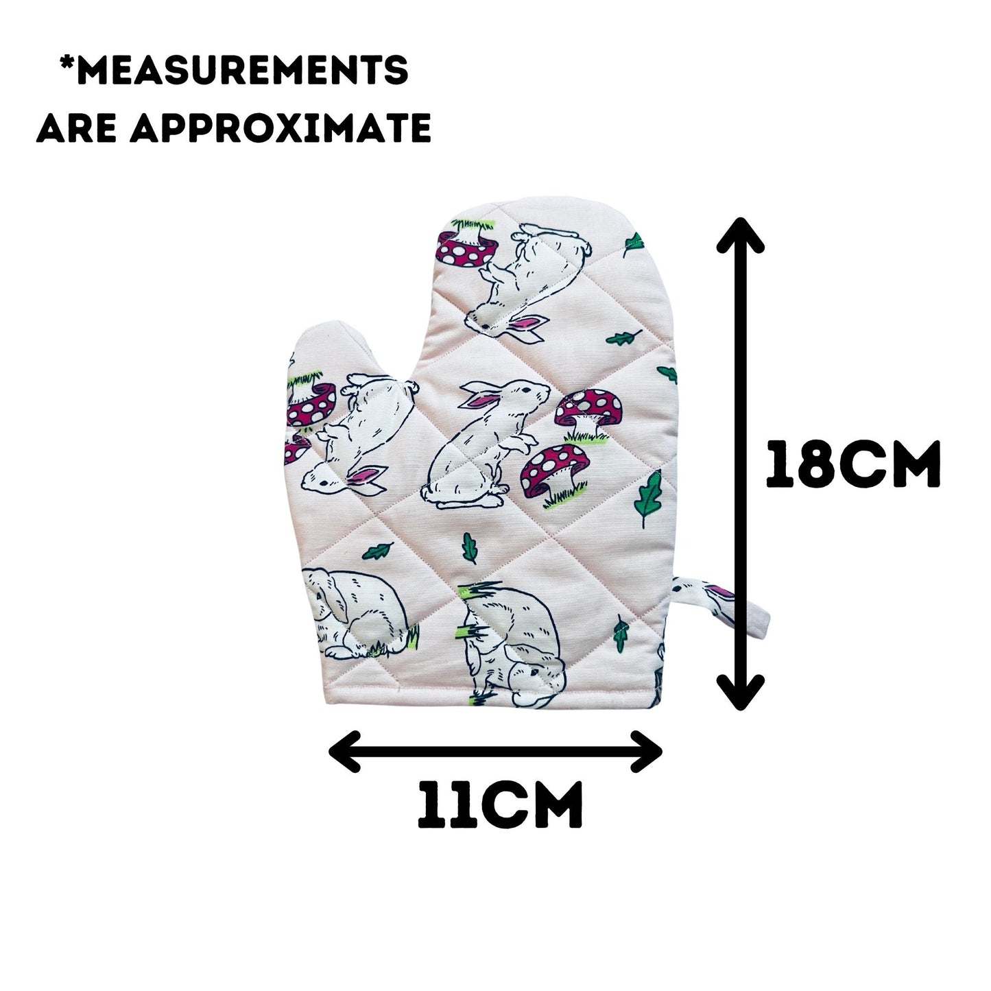 measurements of oven glove E for Eva