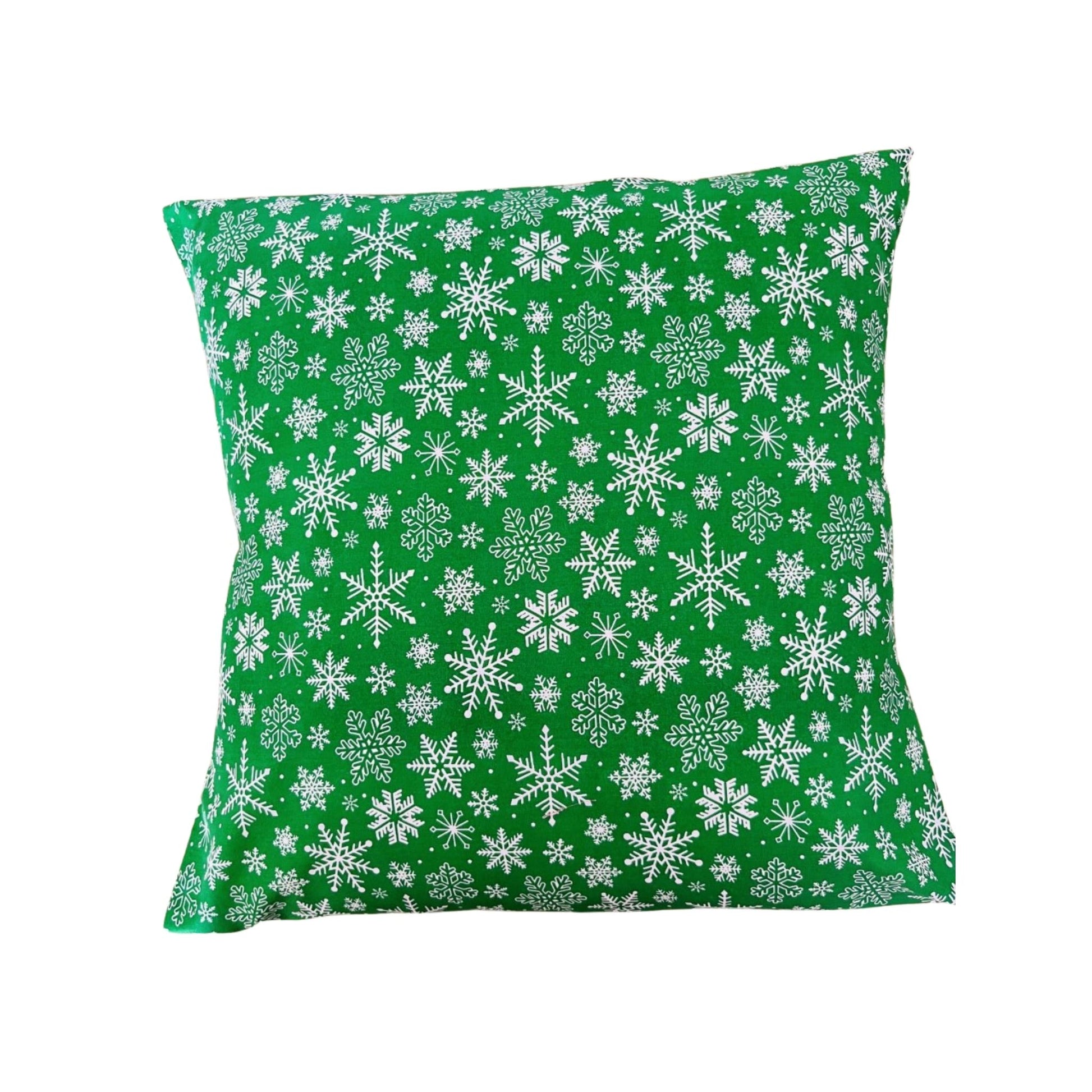 Christmas cushion cover envelope green snowflakes E for Eva