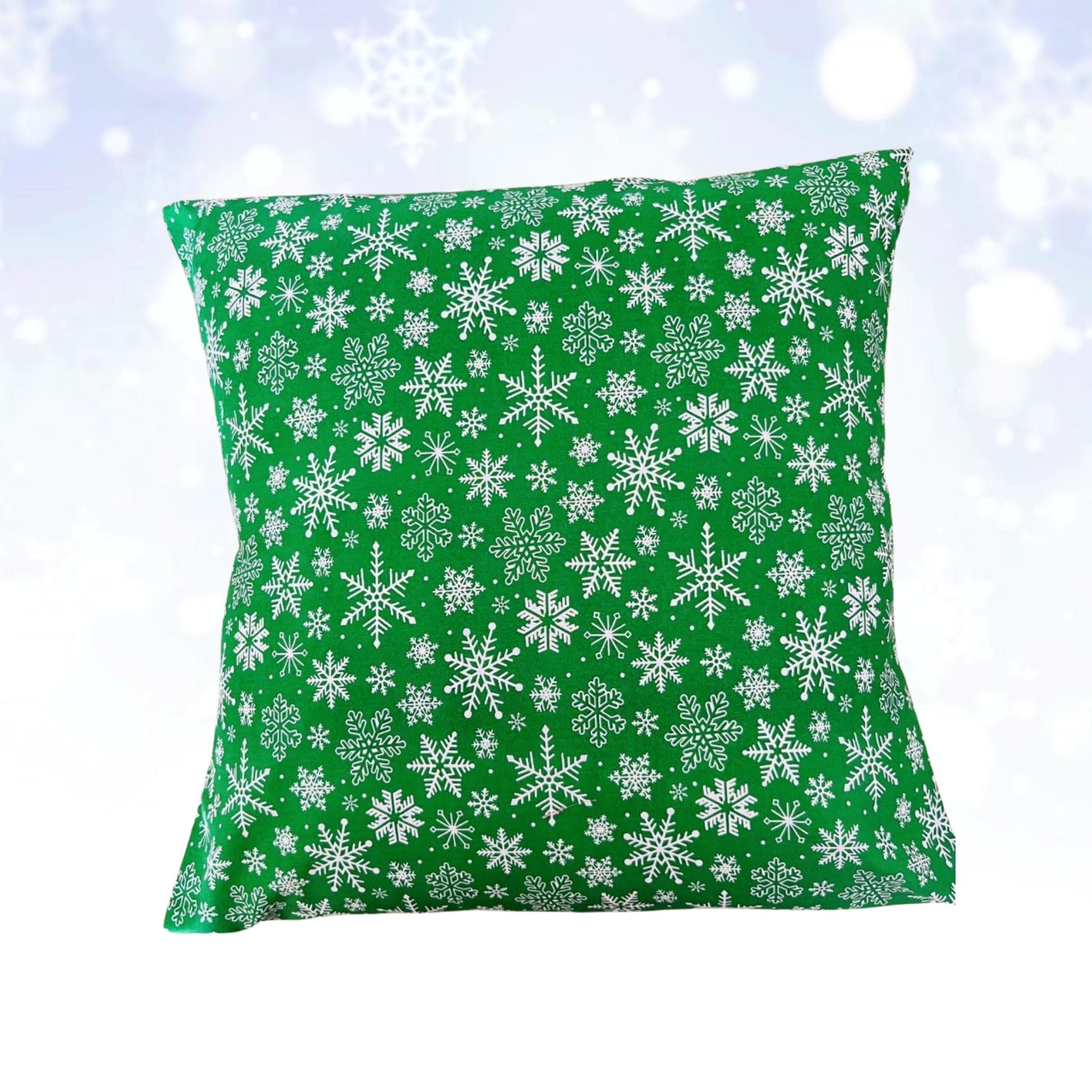 Green snowflake cushion cover Christmas envelope E for Eva