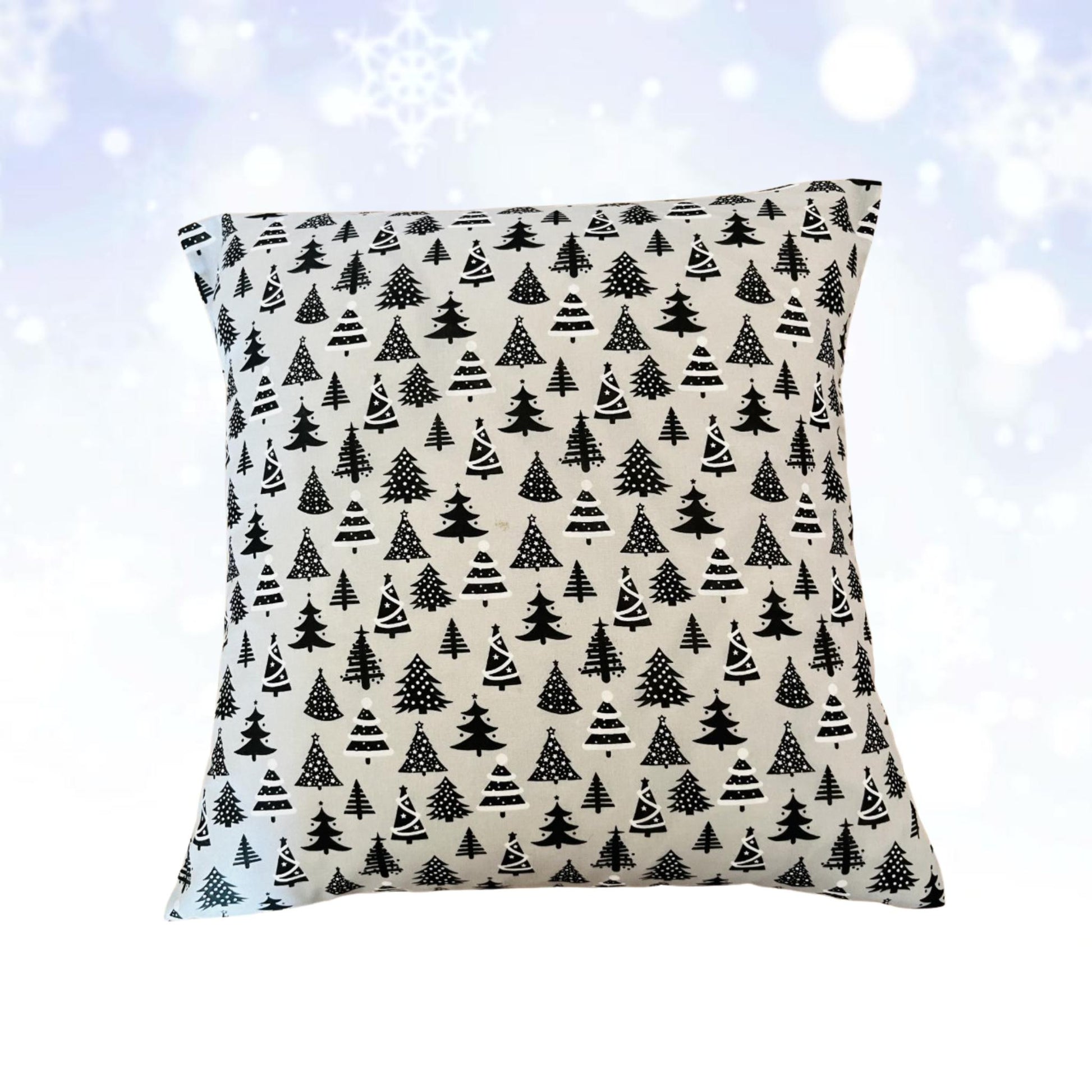 Envelope cushion cover Christmas tree silver black E for Eva