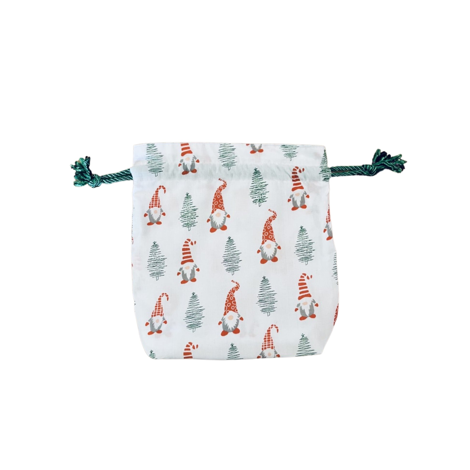 flat open view of red gonk gift bag E for Eva