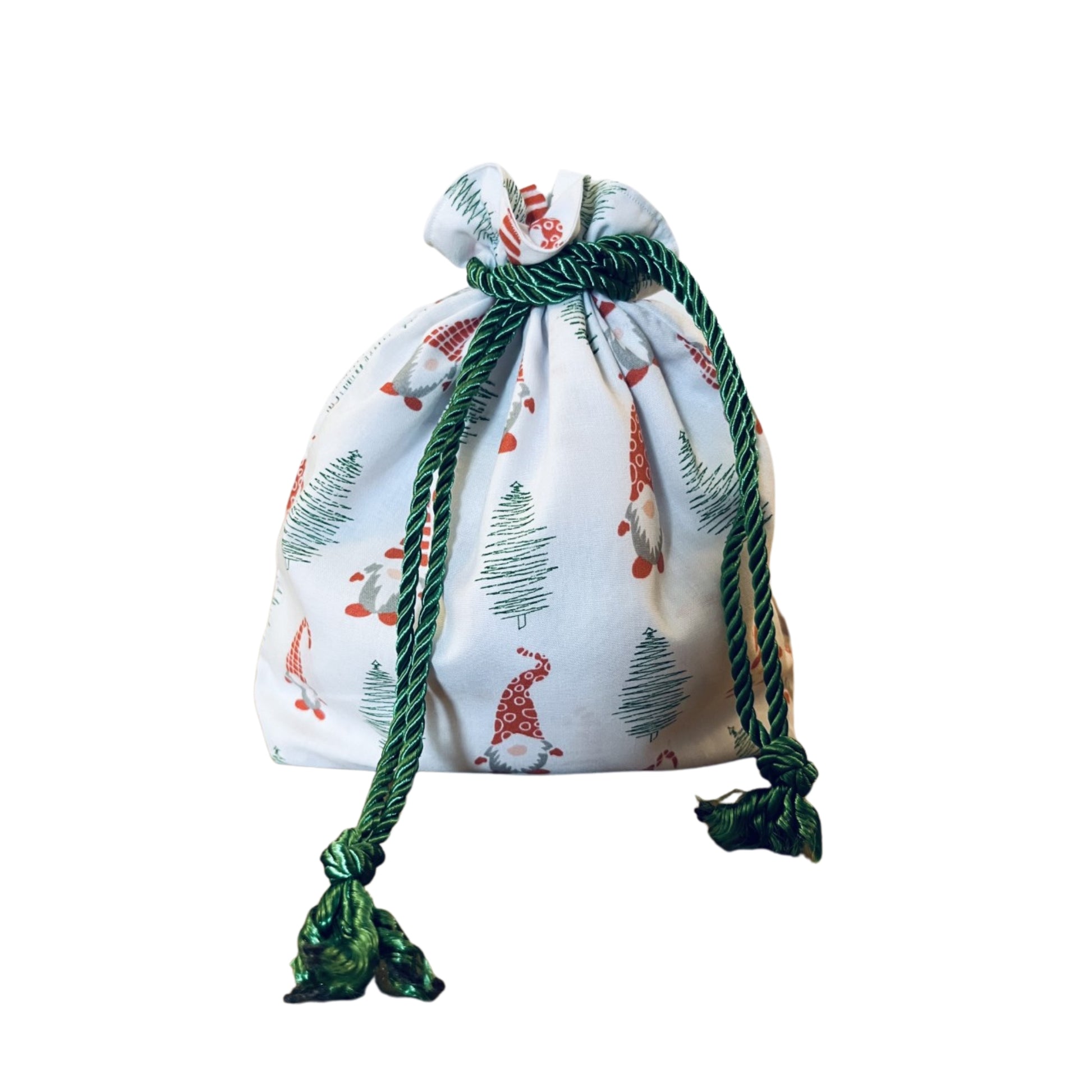 Red Gonk Christmas drawstring gift bag E for Eva