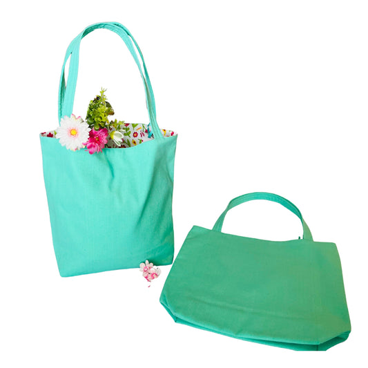 Tote bag flat and in use